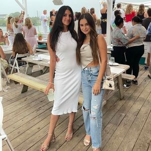 Silver / Grey Tie Crop Top - open back